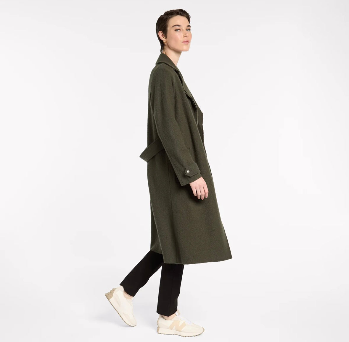 Sirocco, Boiled Wool Moto Coat KHAKI