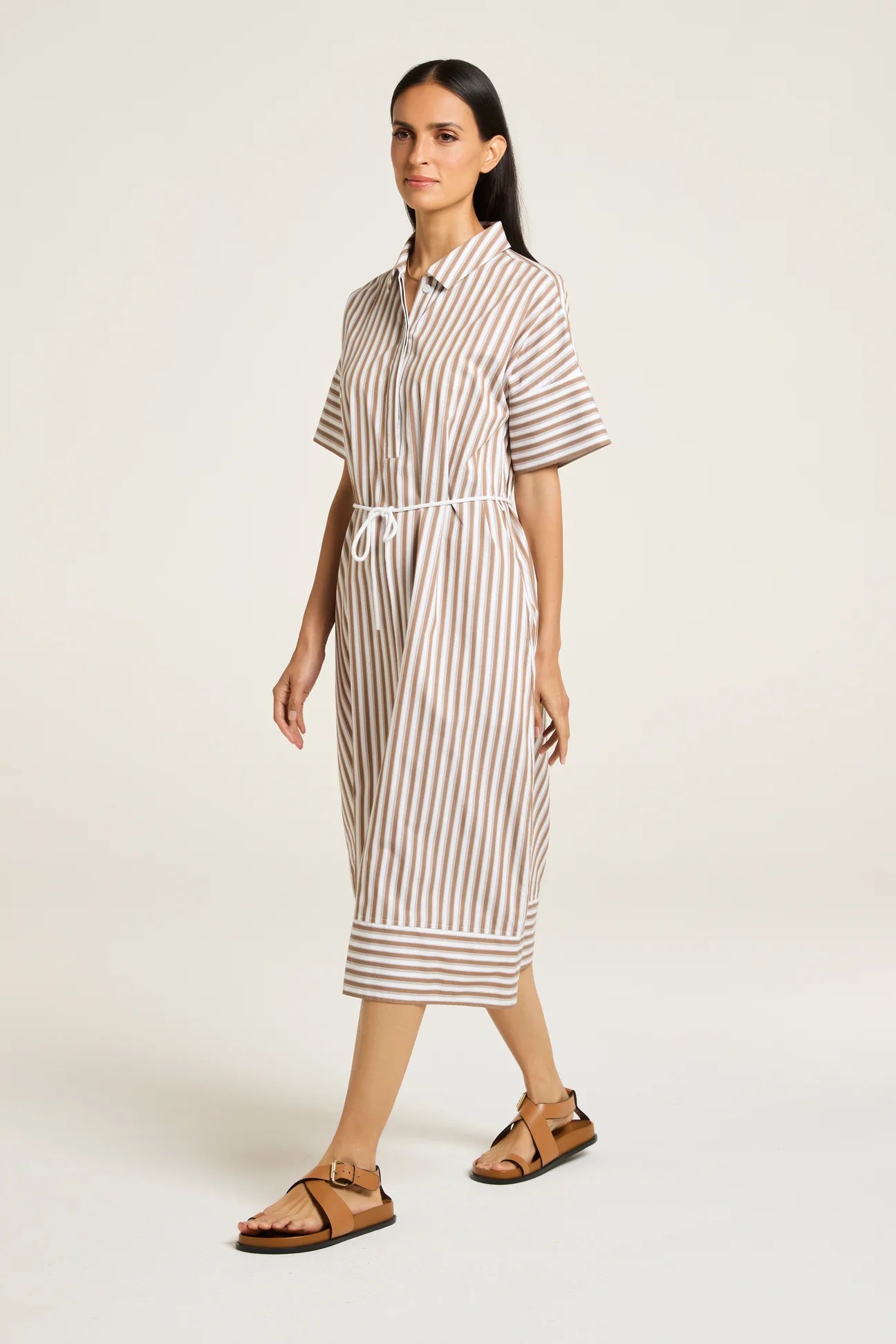 Yarra Trail Ari Dress Toffee/White