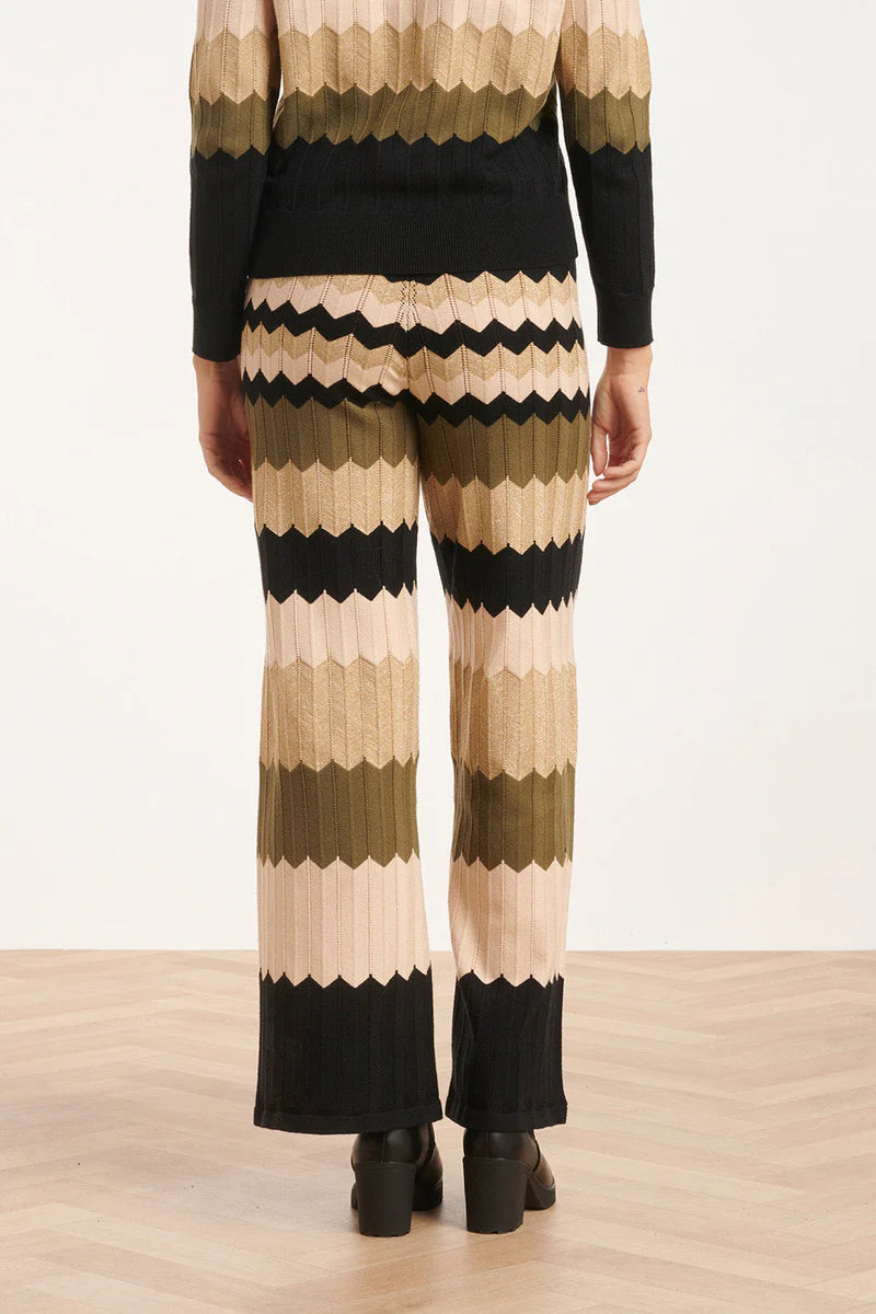 Smashed Lemon, Knitted Pants sand - multicolour