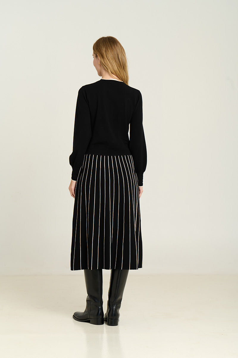 Sita Murt, Midi dress with radial skirt Black 554101