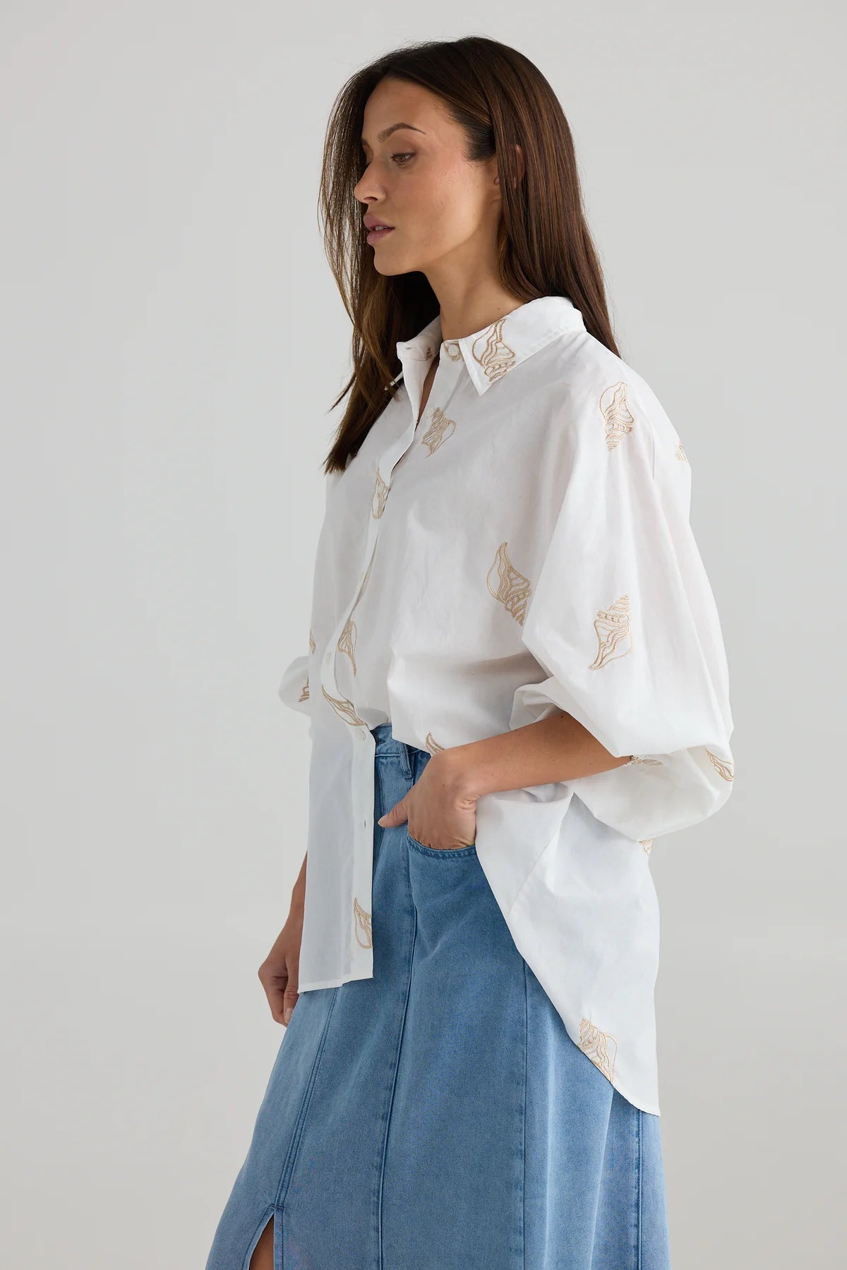 Holiday, Cliffside Shirt White Shell