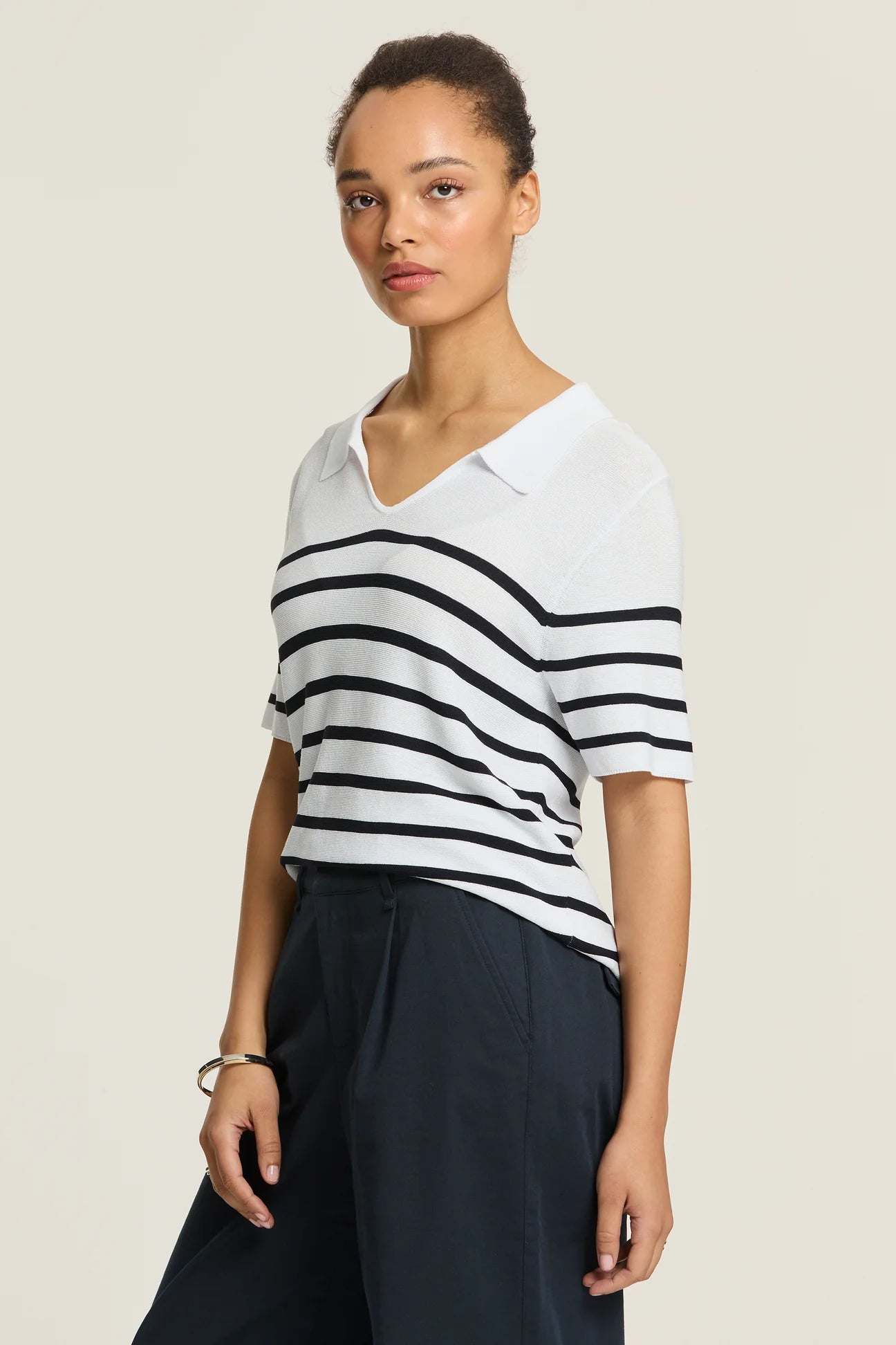 Yarra Trail Liberty Knit Navy/White