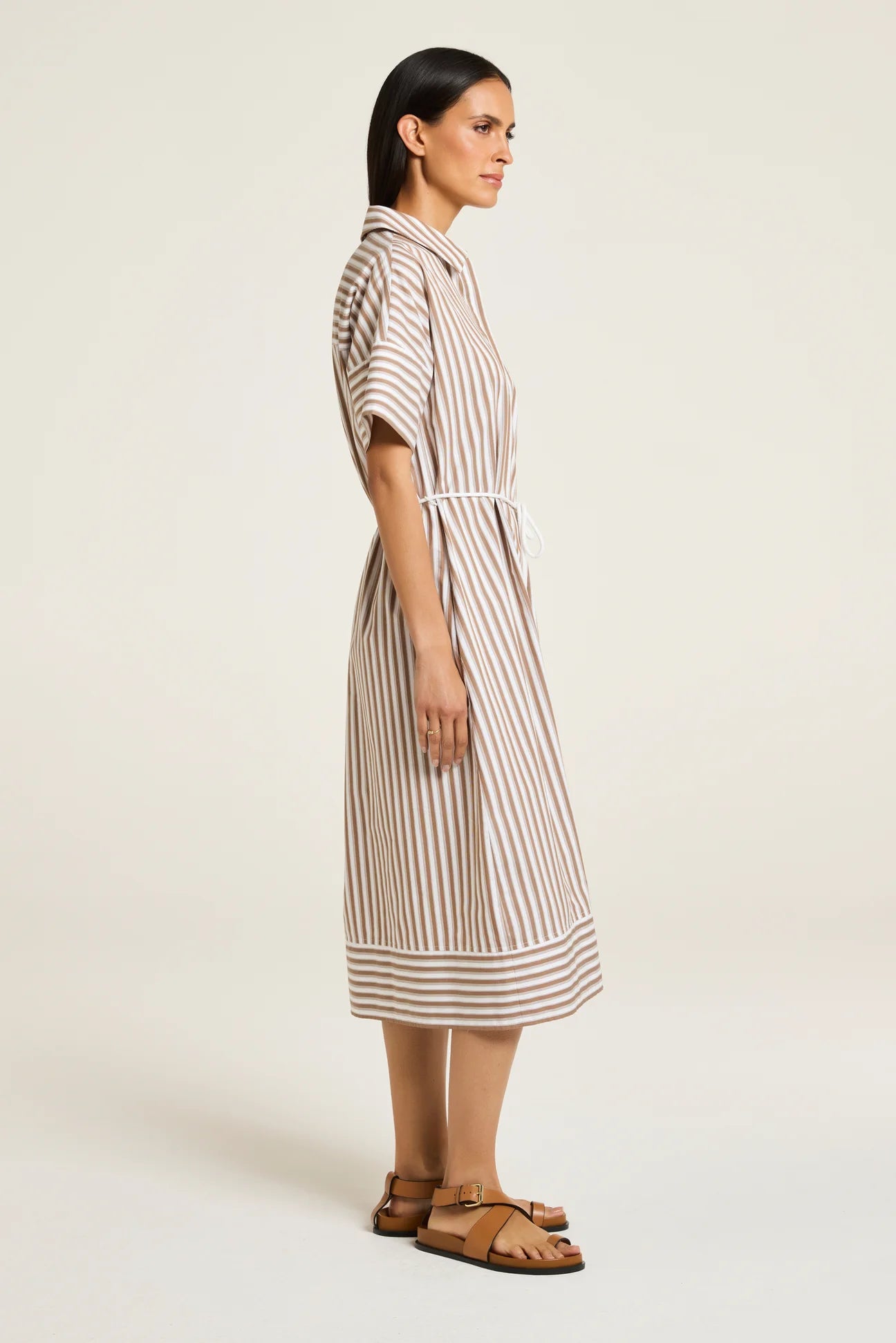 Yarra Trail Ari Dress Toffee/White