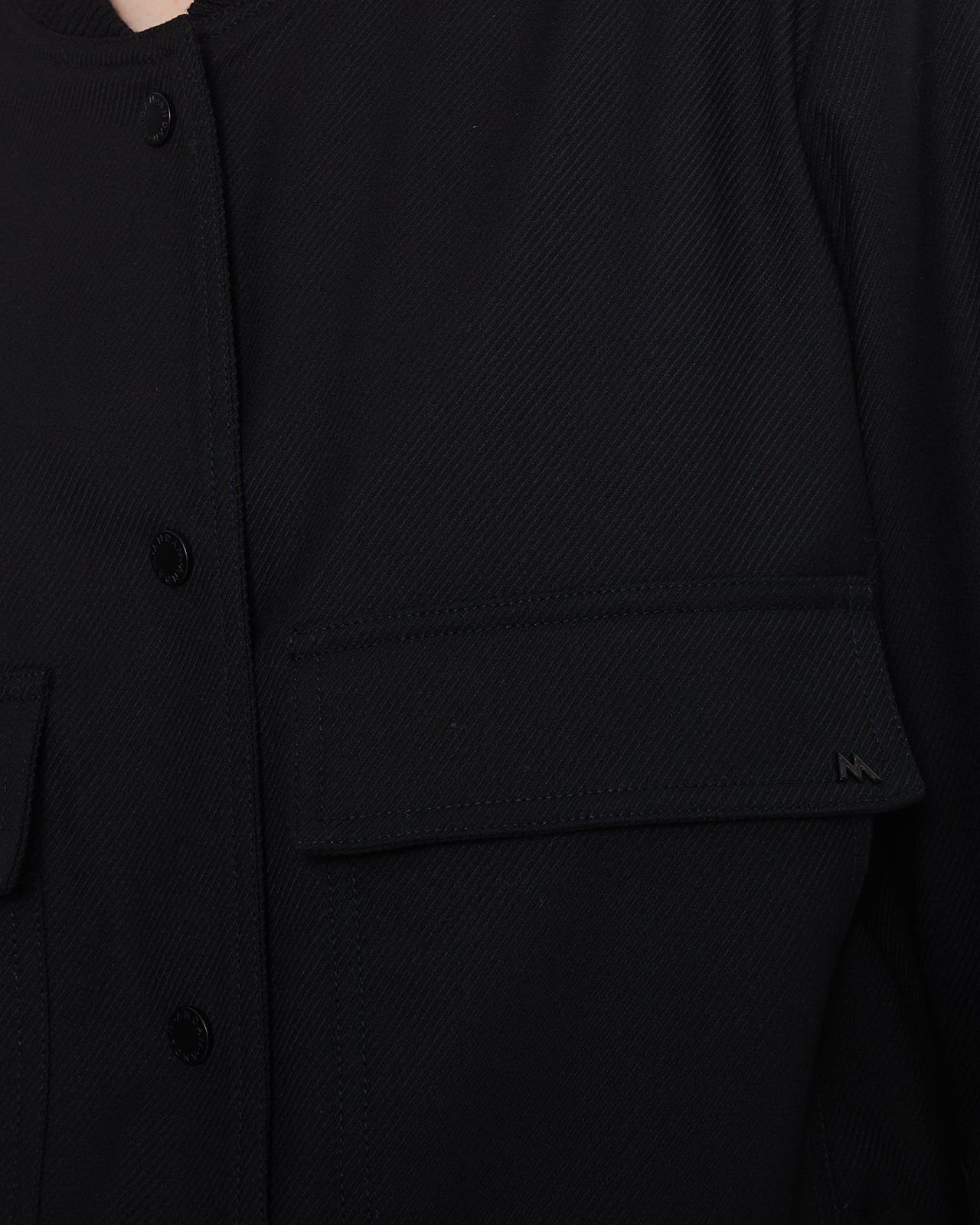Andam Black Bomber jacket with pockets.