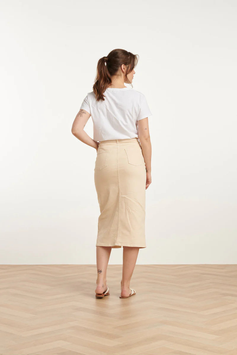 Smashed Lemon, Midi Skirt Sand