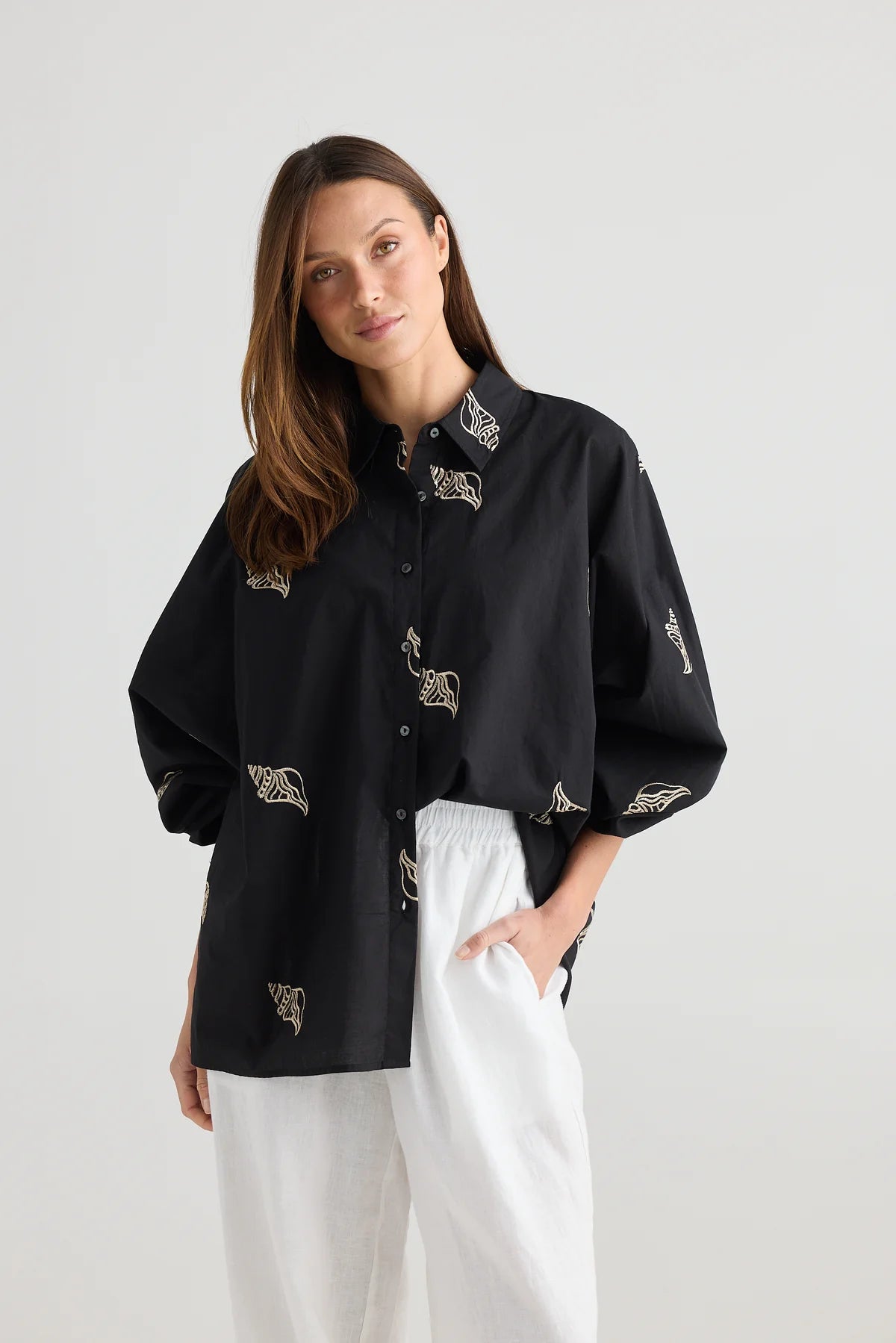 Holiday, Cliffside Shirt Black Shell