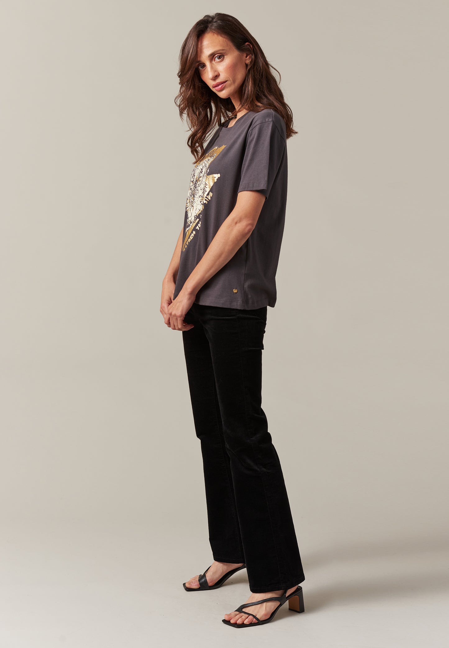 Deeluxe Tiger T-shirt Charcoal