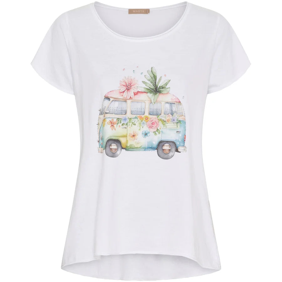 MARTA DU CHATEAU, T-shirt Marie 1535 White Bus