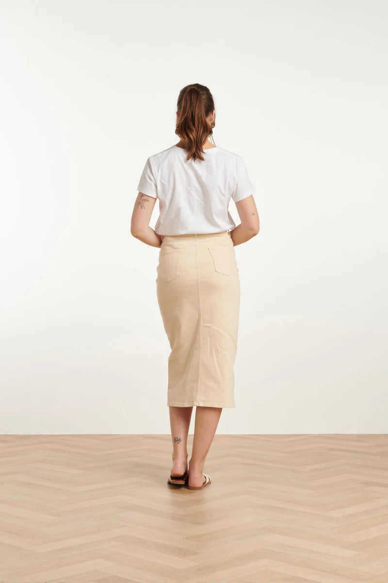 Smashed Lemon, Midi Skirt Sand