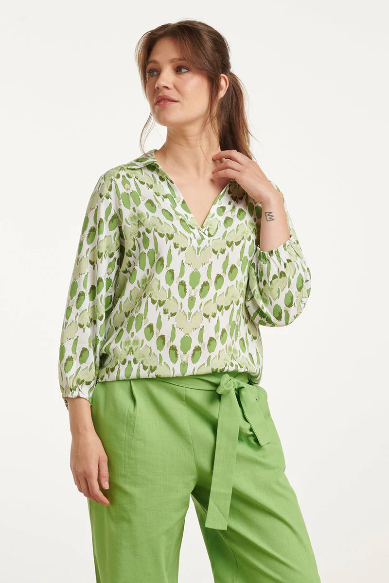 Smashed Lemon, Top snake print Light green