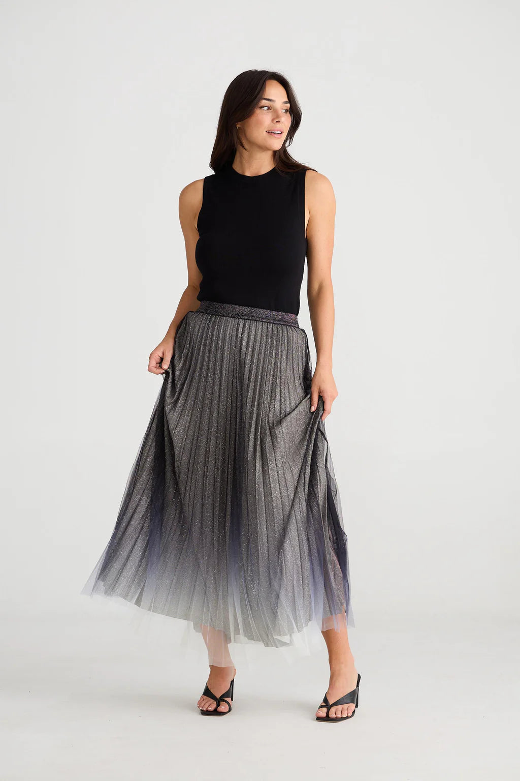 Brave + True West End Skirt Black Ombre