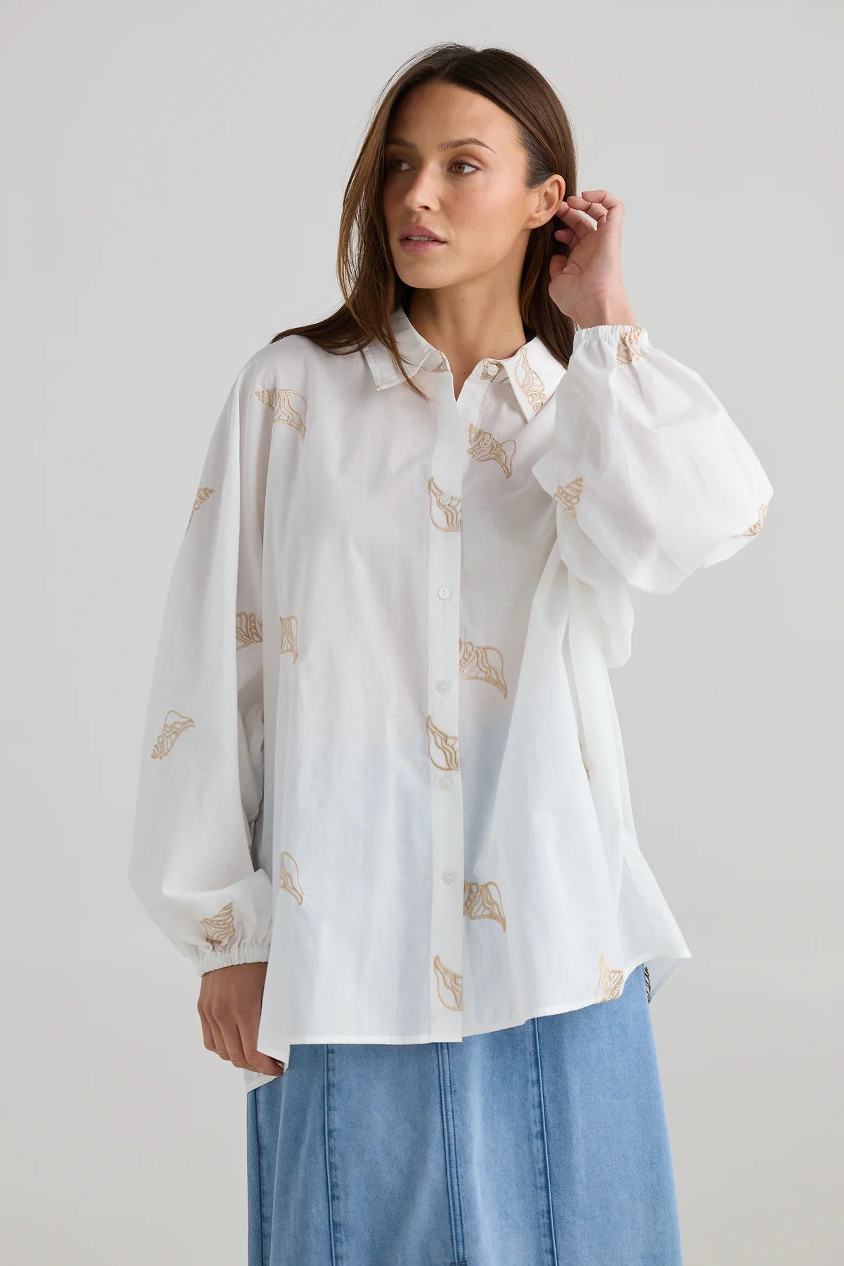 Holiday, Cliffside Shirt White Shell