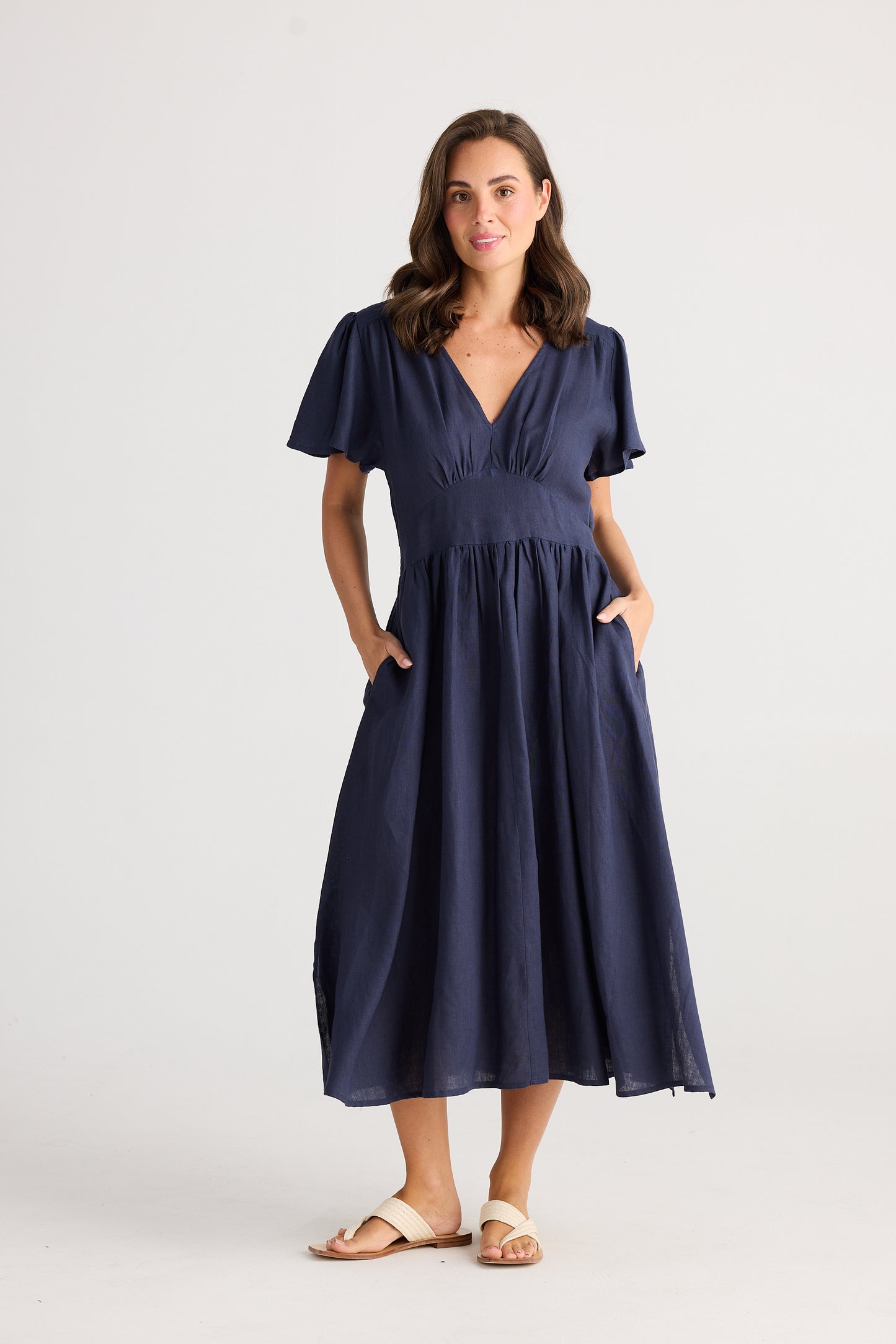 Holiday Blossom Dress - Navy