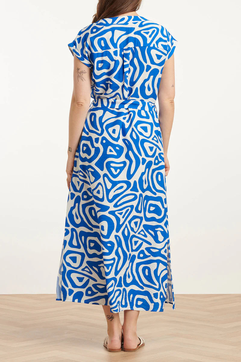 Smashed Lemon, Dress Cobalt Blue - White