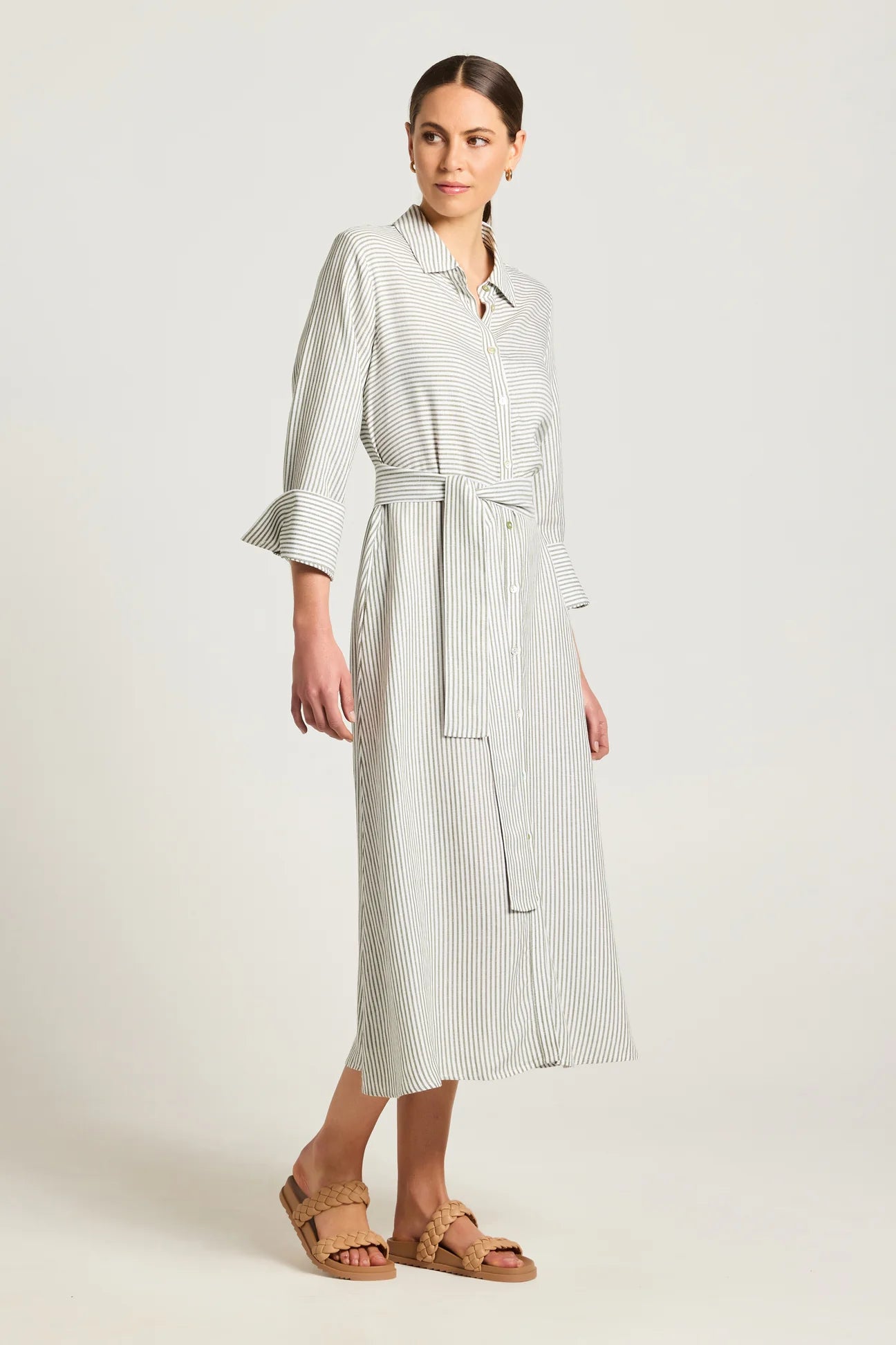 Yarra Trail Alba Dress Moss & White