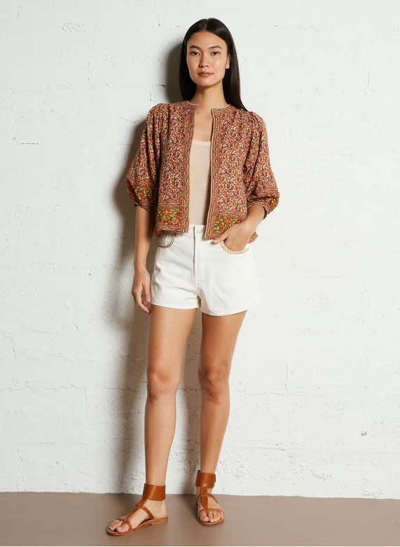 LPE, Denim Short Sandra White embroidered