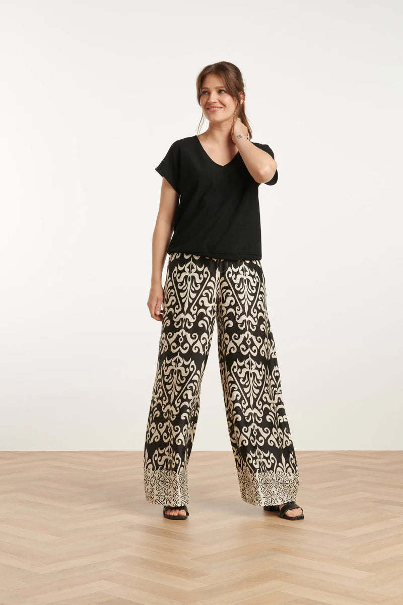Smashed Lemon, Pants Print Off White - Black