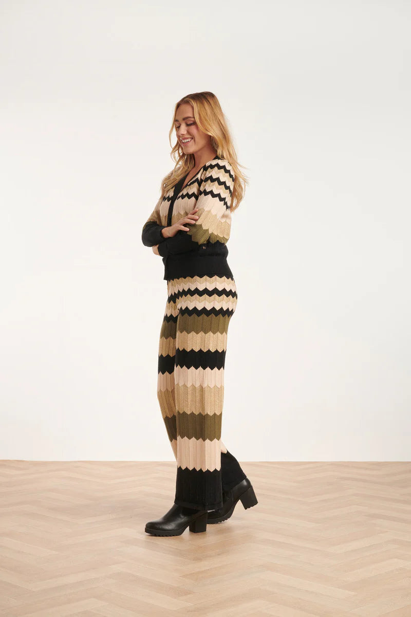 Smashed Lemon, Knitted Pants sand - multicolour