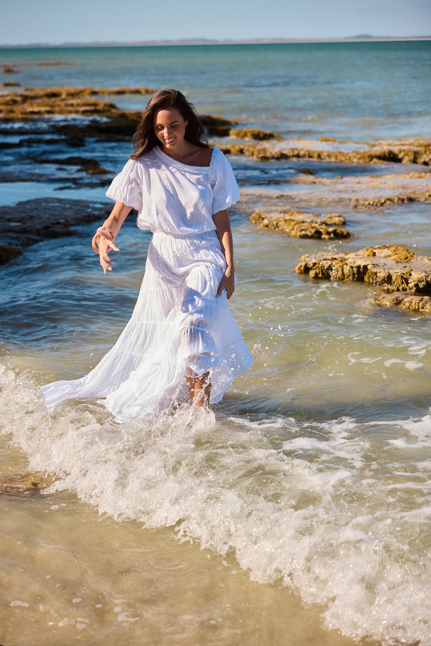 Holiday Pier Skirt - White