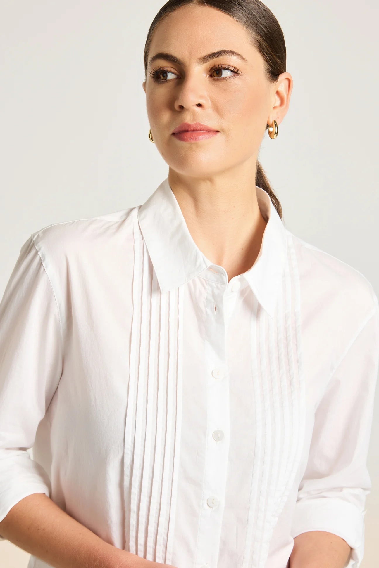 Yarra Trail Pine Shirt White
