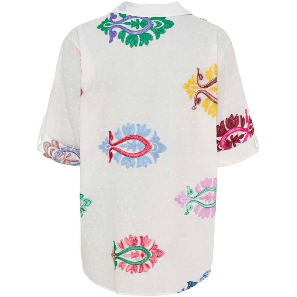 MARTA DU CHATEAU Ester Shirt 5155 - WHITE MULTI FIORENTINA