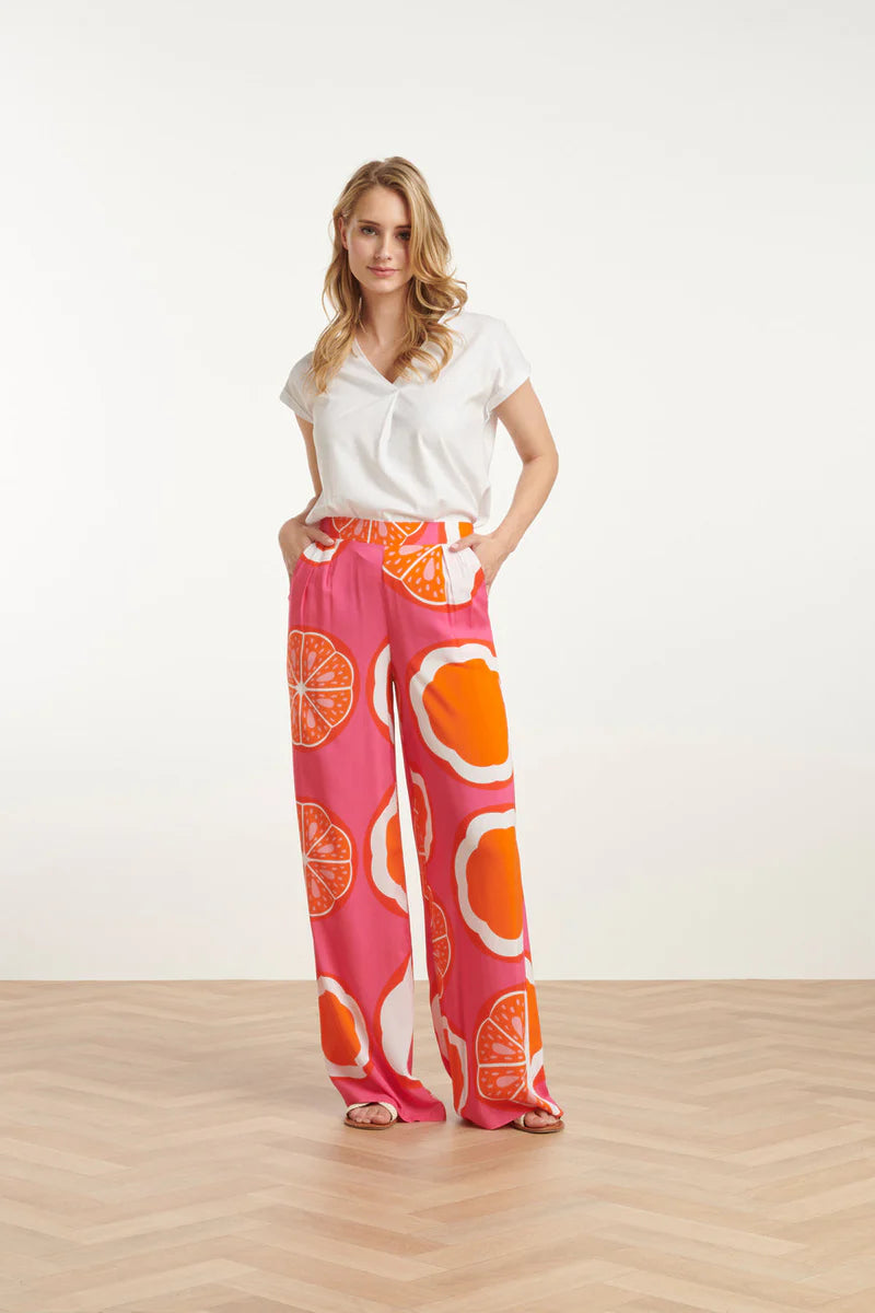 Smashed Lemon, Pants Pink Multicolour
