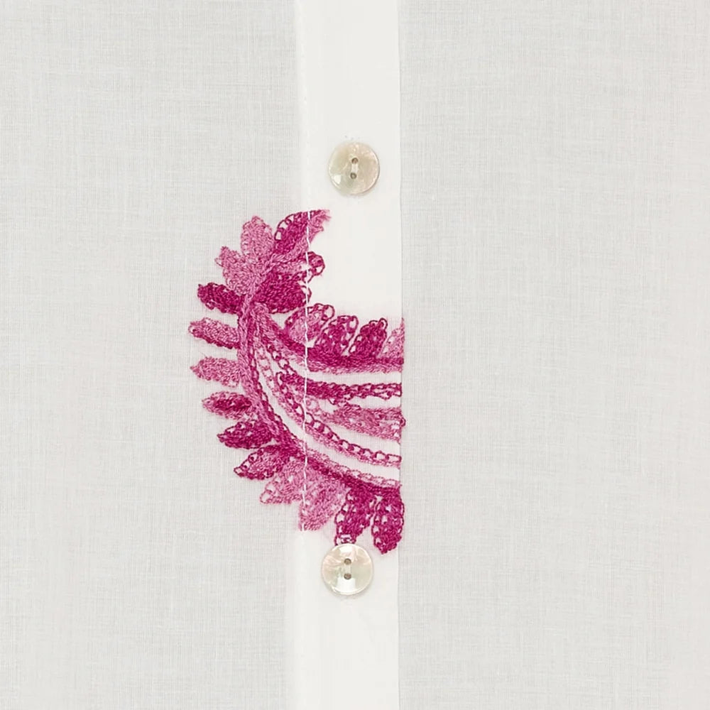MARTA DU CHATEAU Ester Shirt 5155 - WHITE MULTI CASHMERE