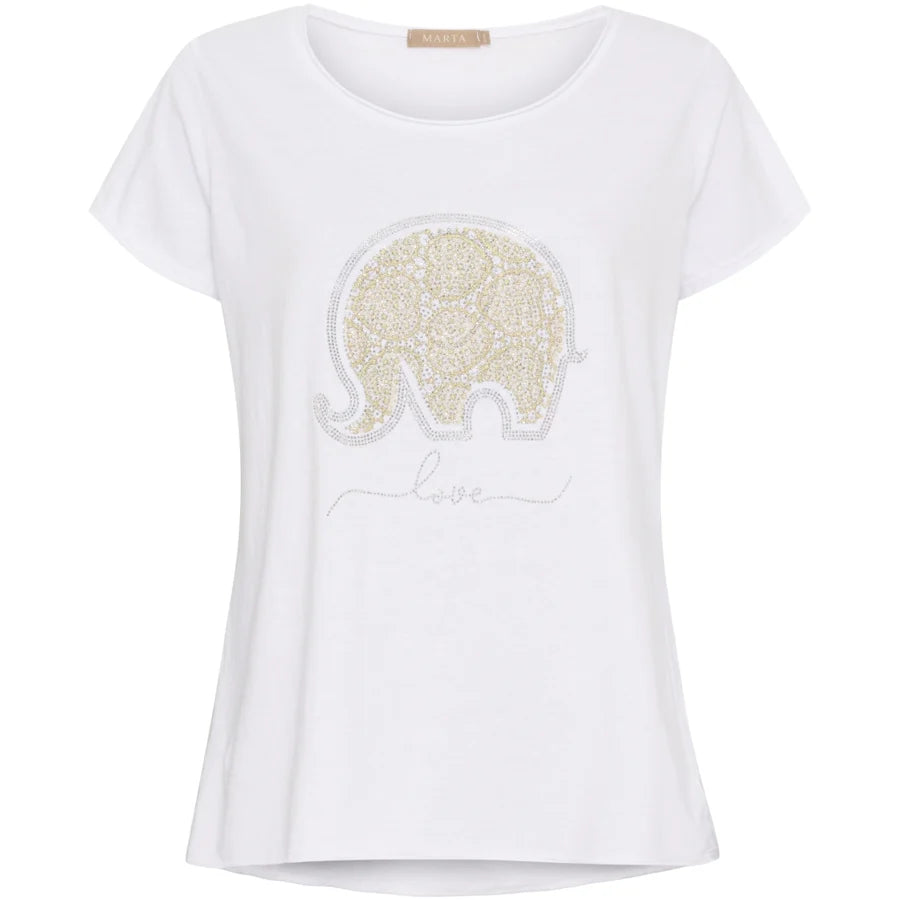 MARTA DU CHATEAU, T-shirt Marie 1535 White Elephant Love