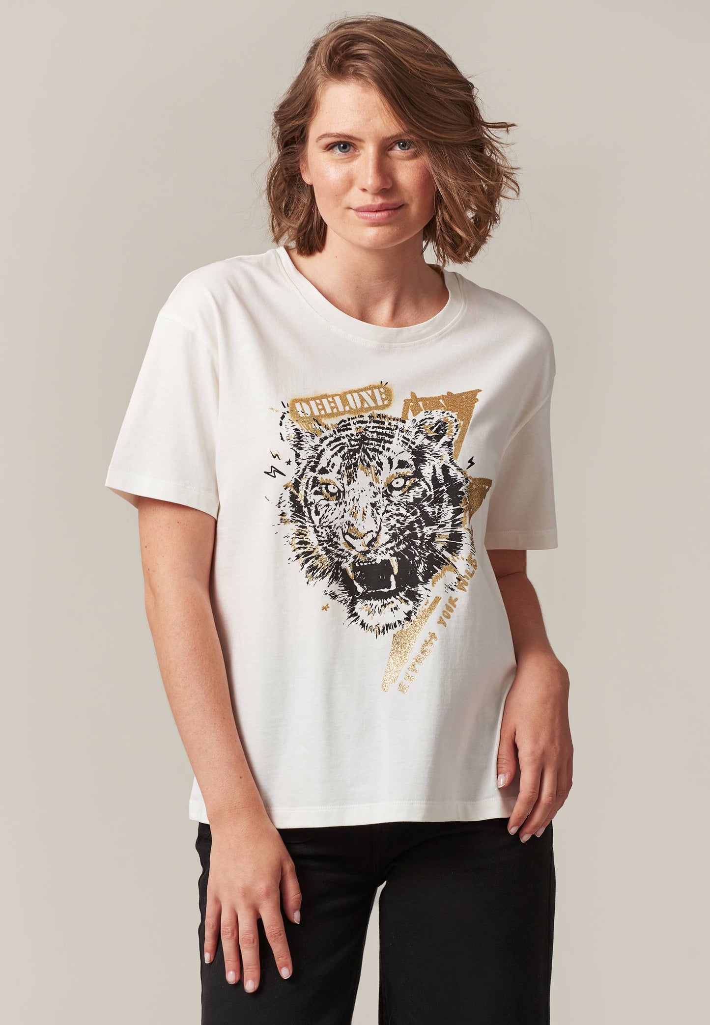 Deeluxe Tiger T-shirt Off White