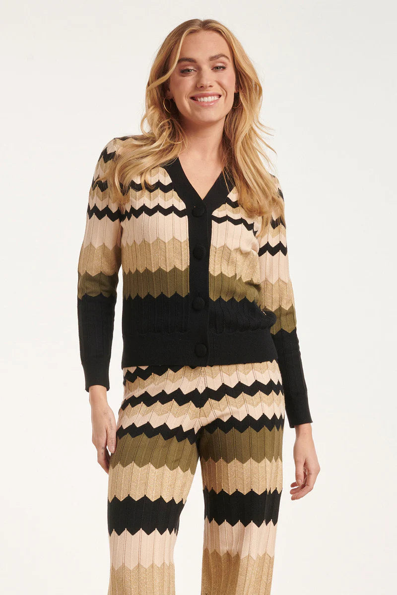 Smashed Lemon, Knitted cardigan stone - multicolour