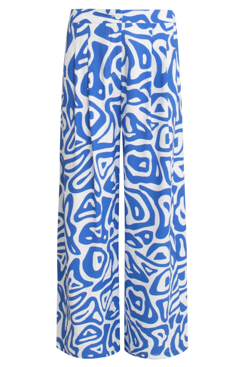 Smashed Lemon, Pants Cobalt Blue White