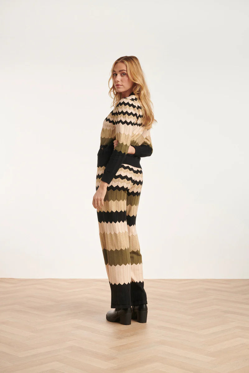 Smashed Lemon, Knitted Pants sand - multicolour