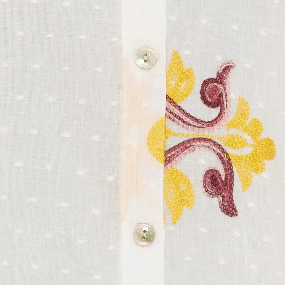 MARTA DU CHATEAU Ester Shirt 5155 - WHITE MULTI FIORENTINA