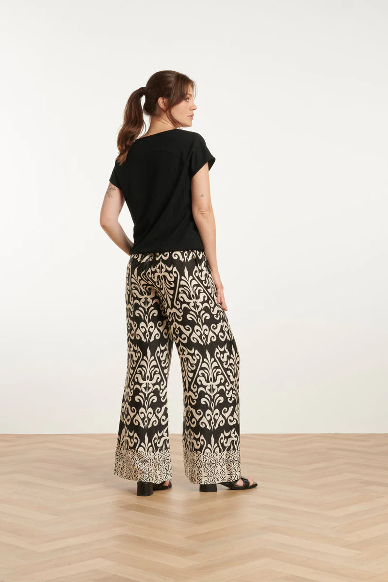Smashed Lemon, Pants Print Off White - Black