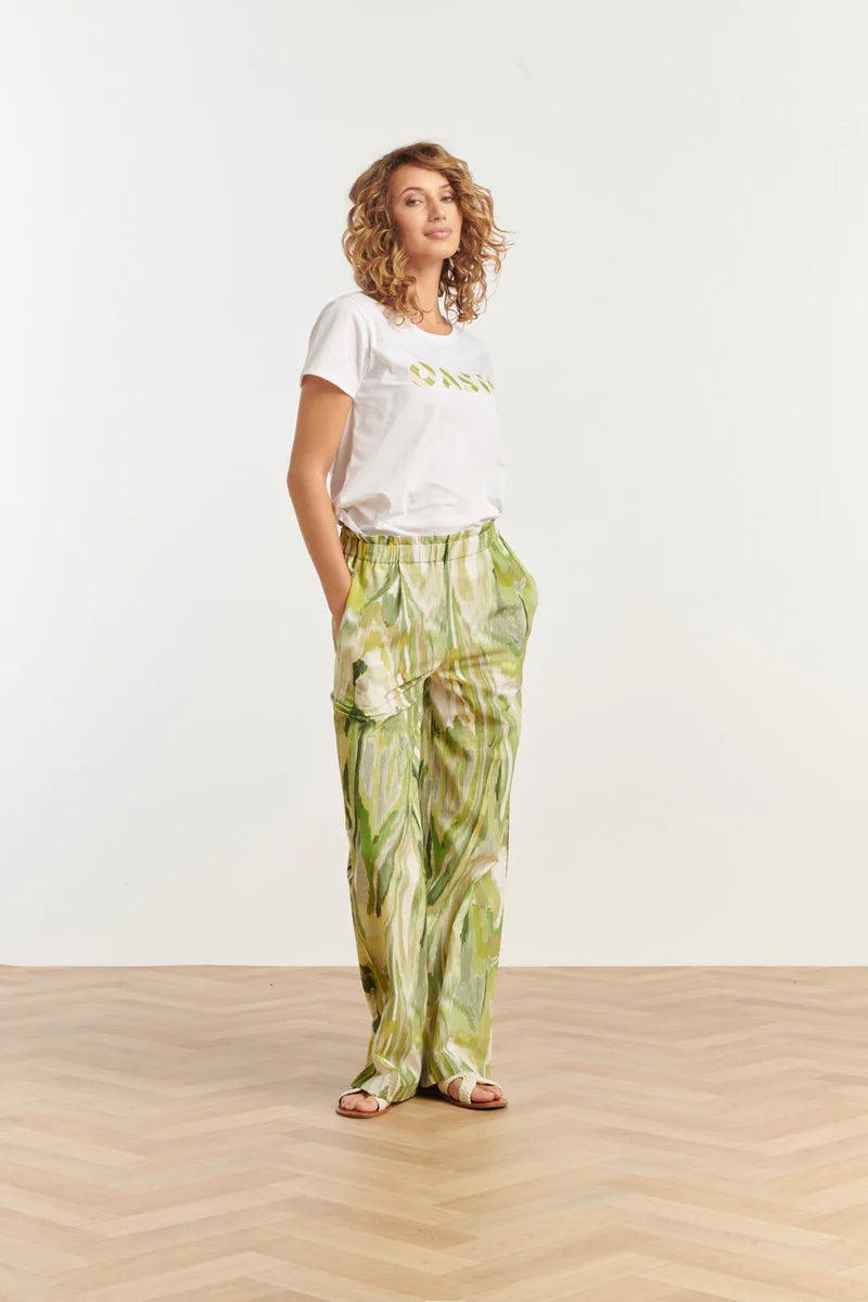 Smashed Lemon, Pants Light Green multi