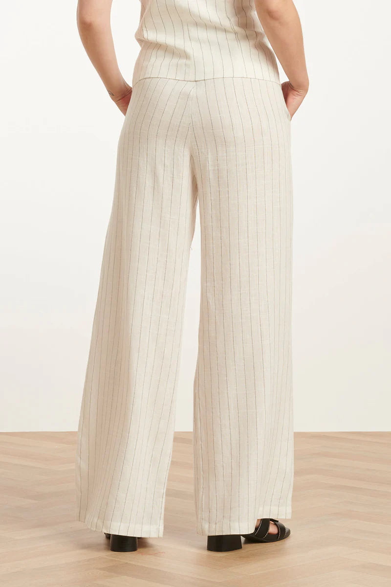 Smashed Lemon, Pants White - Black stripe