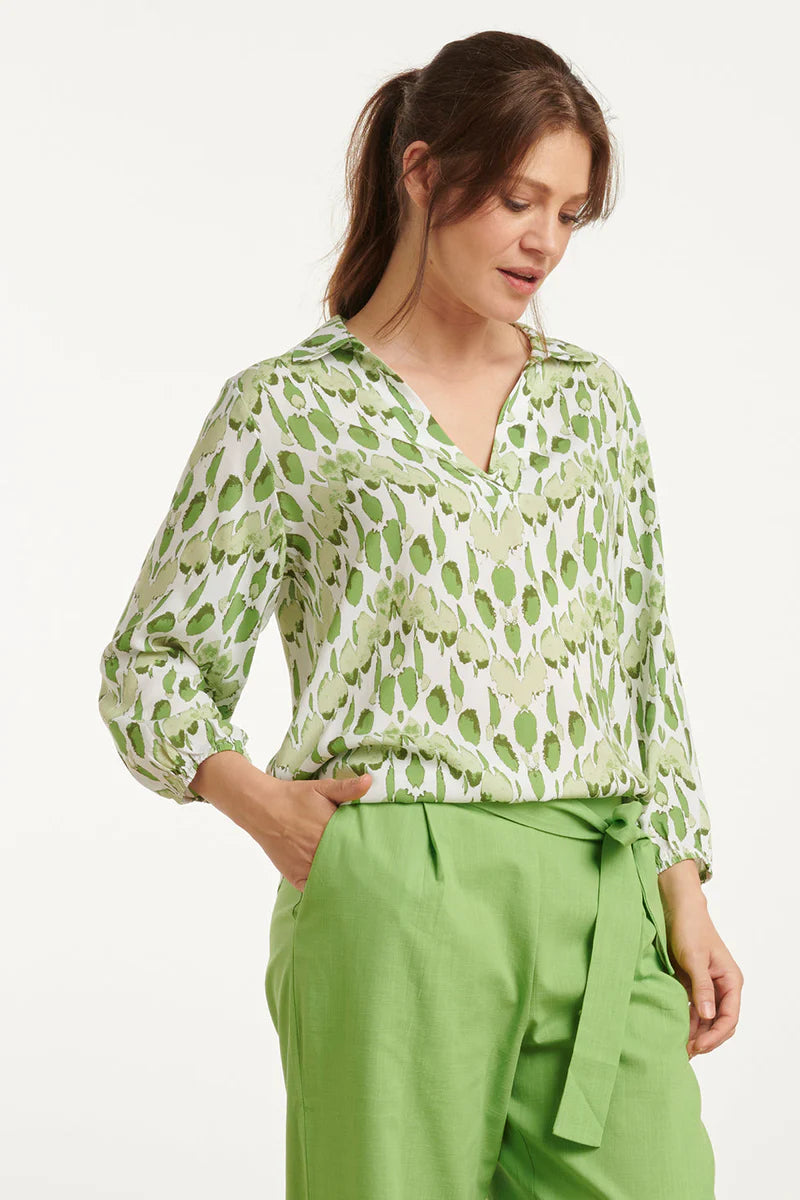 Smashed Lemon, Top snake print Light green