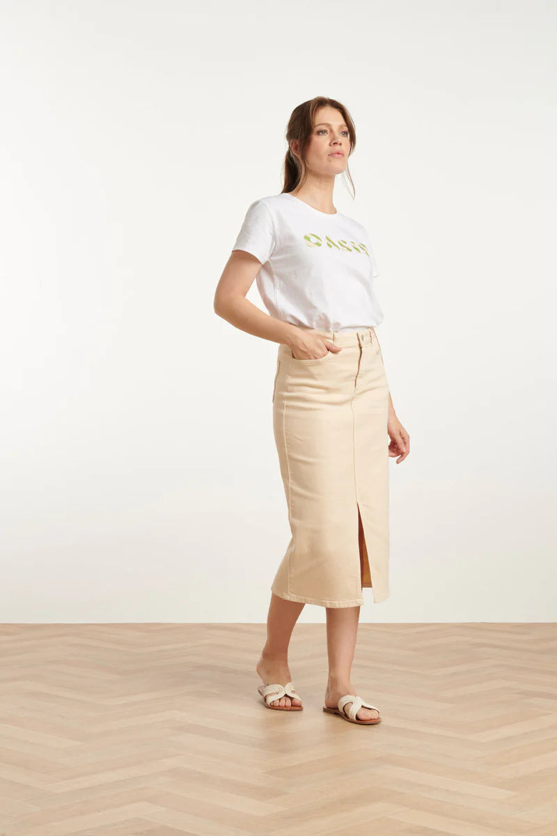 Smashed Lemon, Midi Skirt Sand