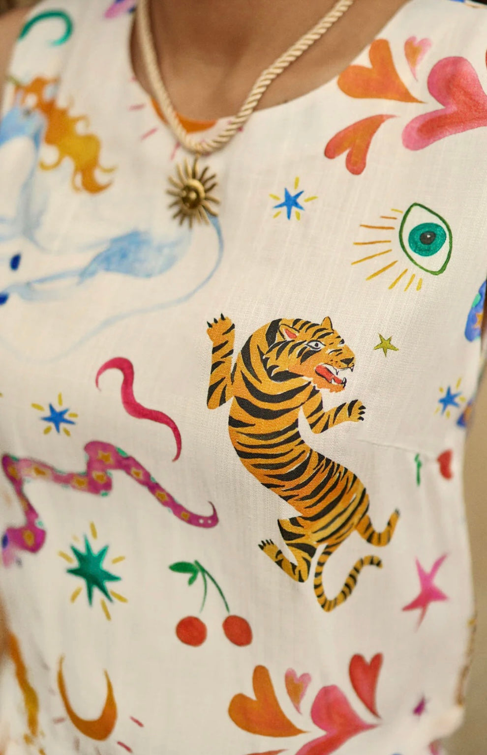 LPE, Sleeveless Top Toria Tiger Print