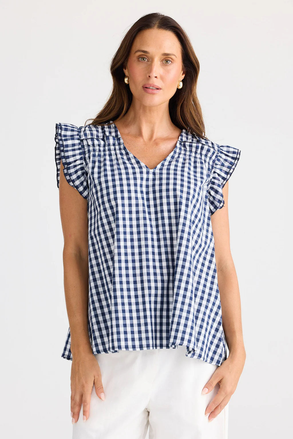 Brave and True, Paz Top Navy Gingham