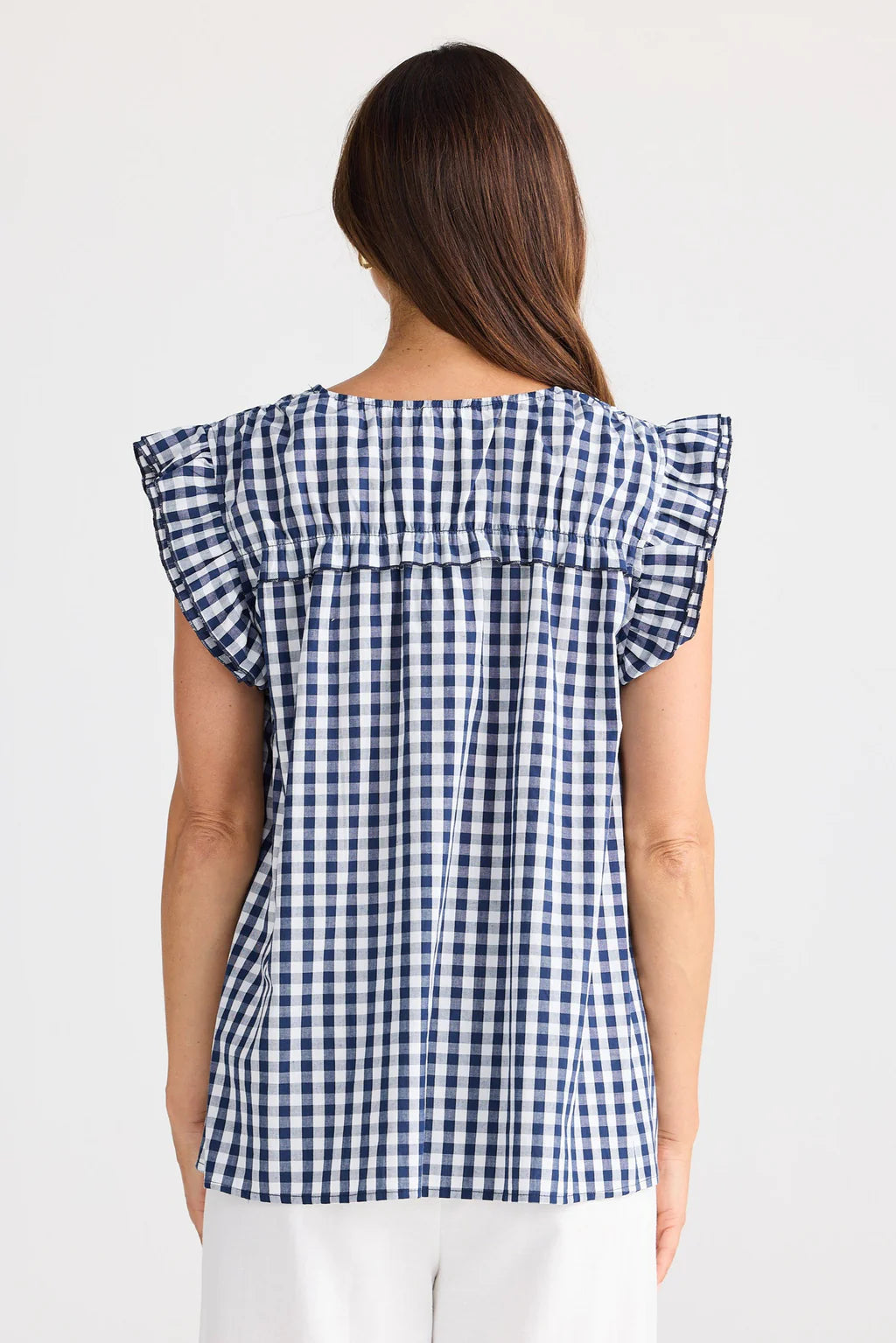Brave and True, Paz Top Navy Gingham