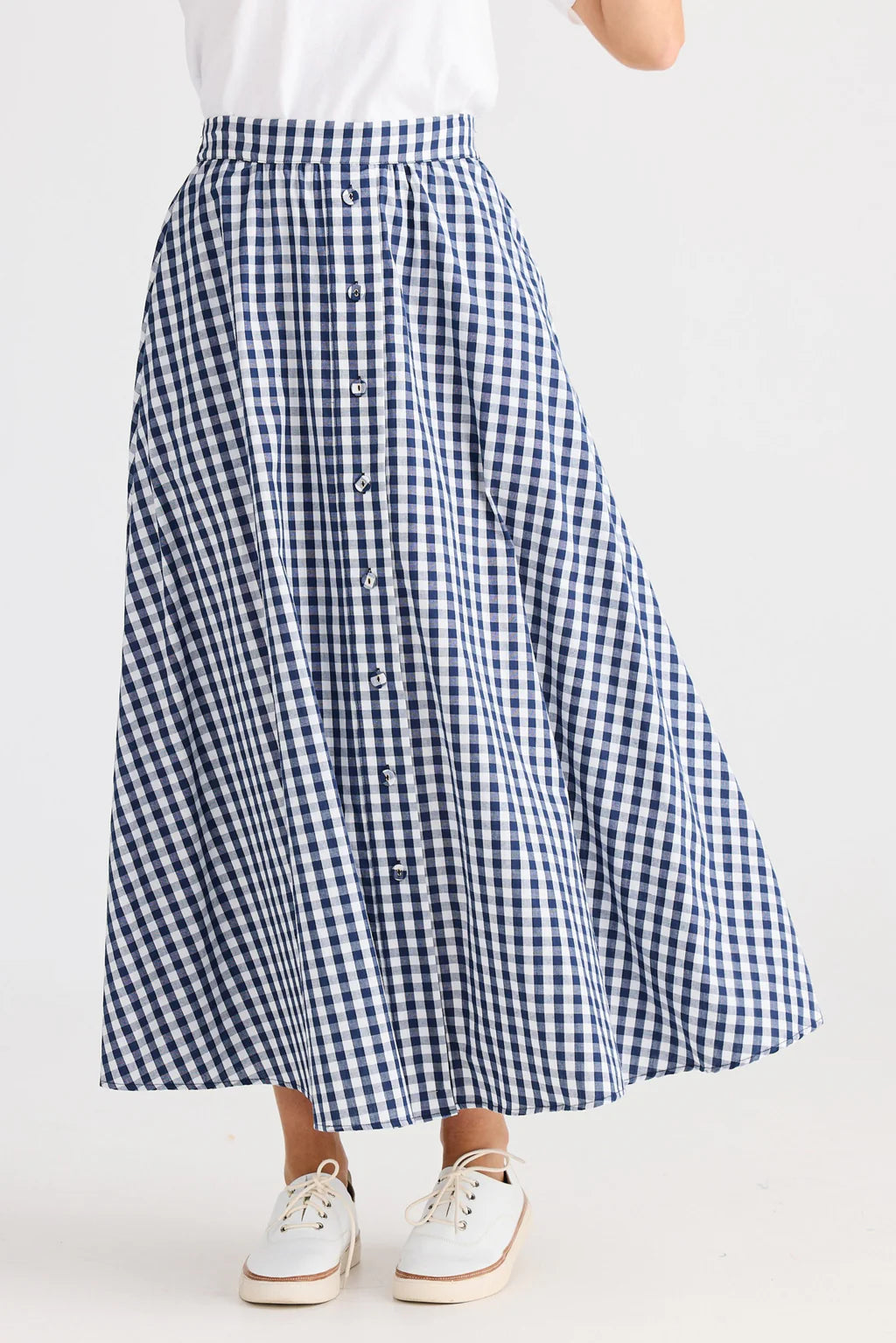 Brave and True, Lucy skirt Navy Gingham