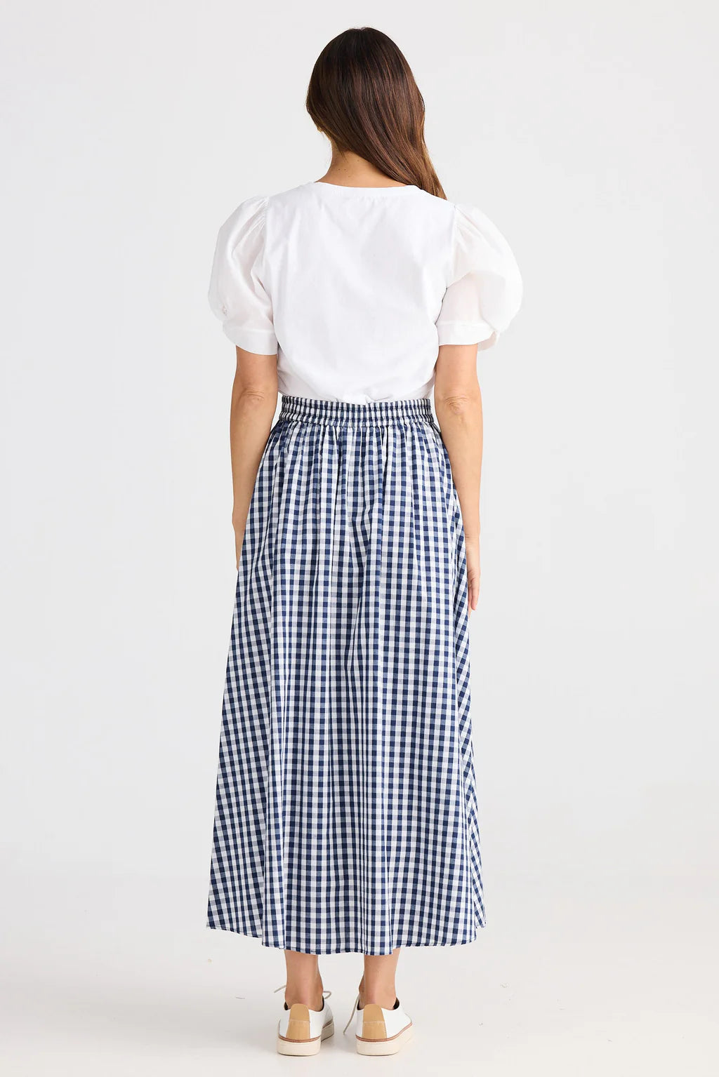Brave and True, Lucy skirt Navy Gingham