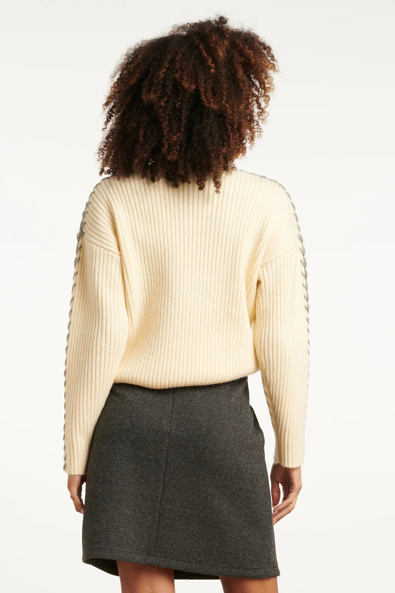 Smashed Lemon, KNIT TOP | OFF WHITE - GREY 25518
