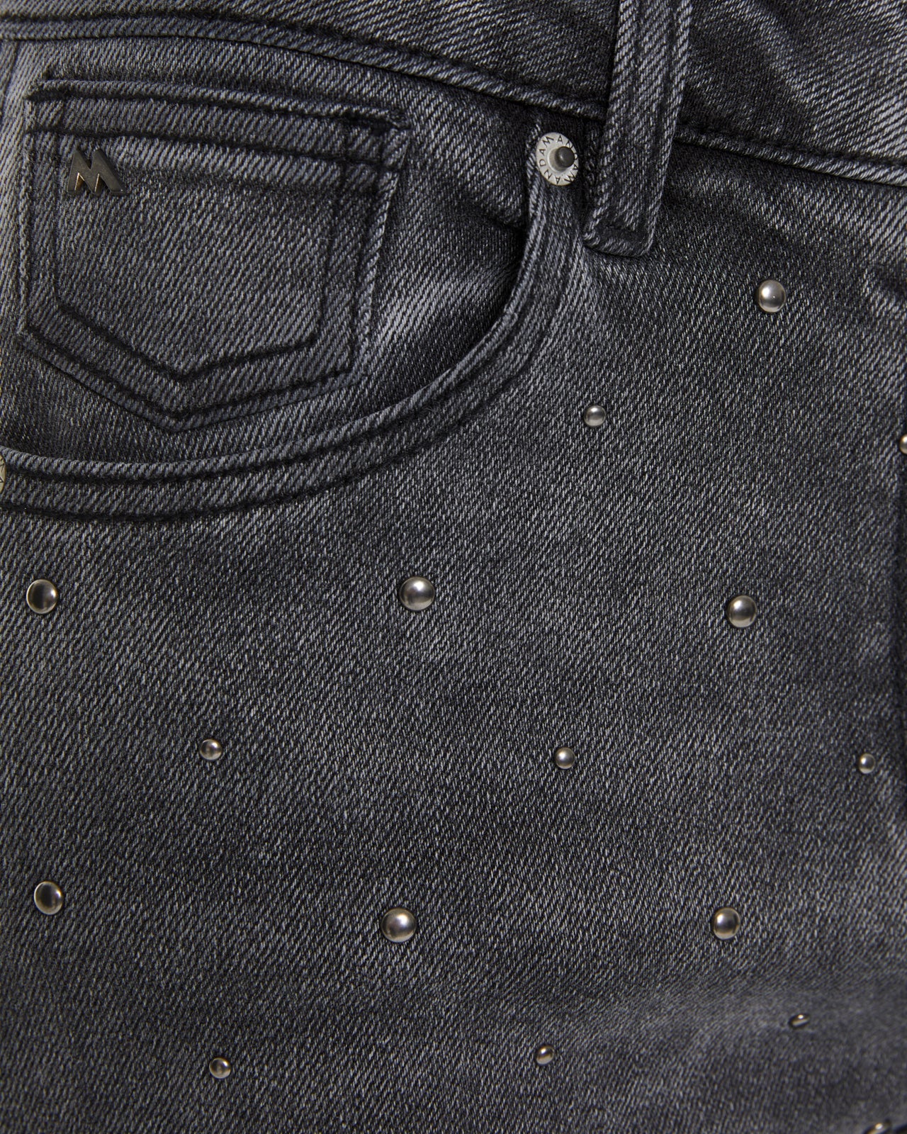 Andam, high-waisted wide-leg jeans with studs GREY 4210