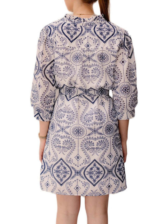Smashed Lemon, Dress White Navy 26132