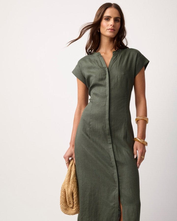 Yarra Trail, Dress Bodhi Noir KHAKI