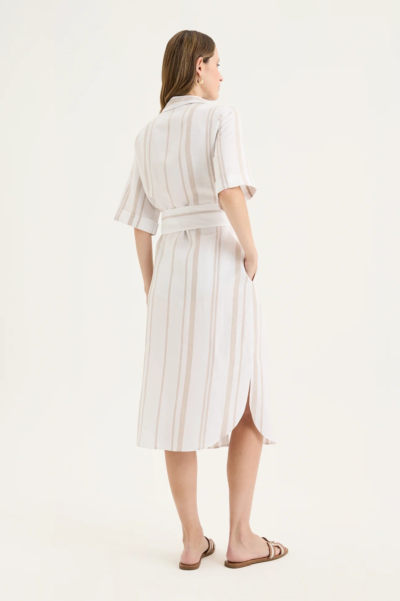 Yarra Trail, Byron Dress TWINE/WHITE
