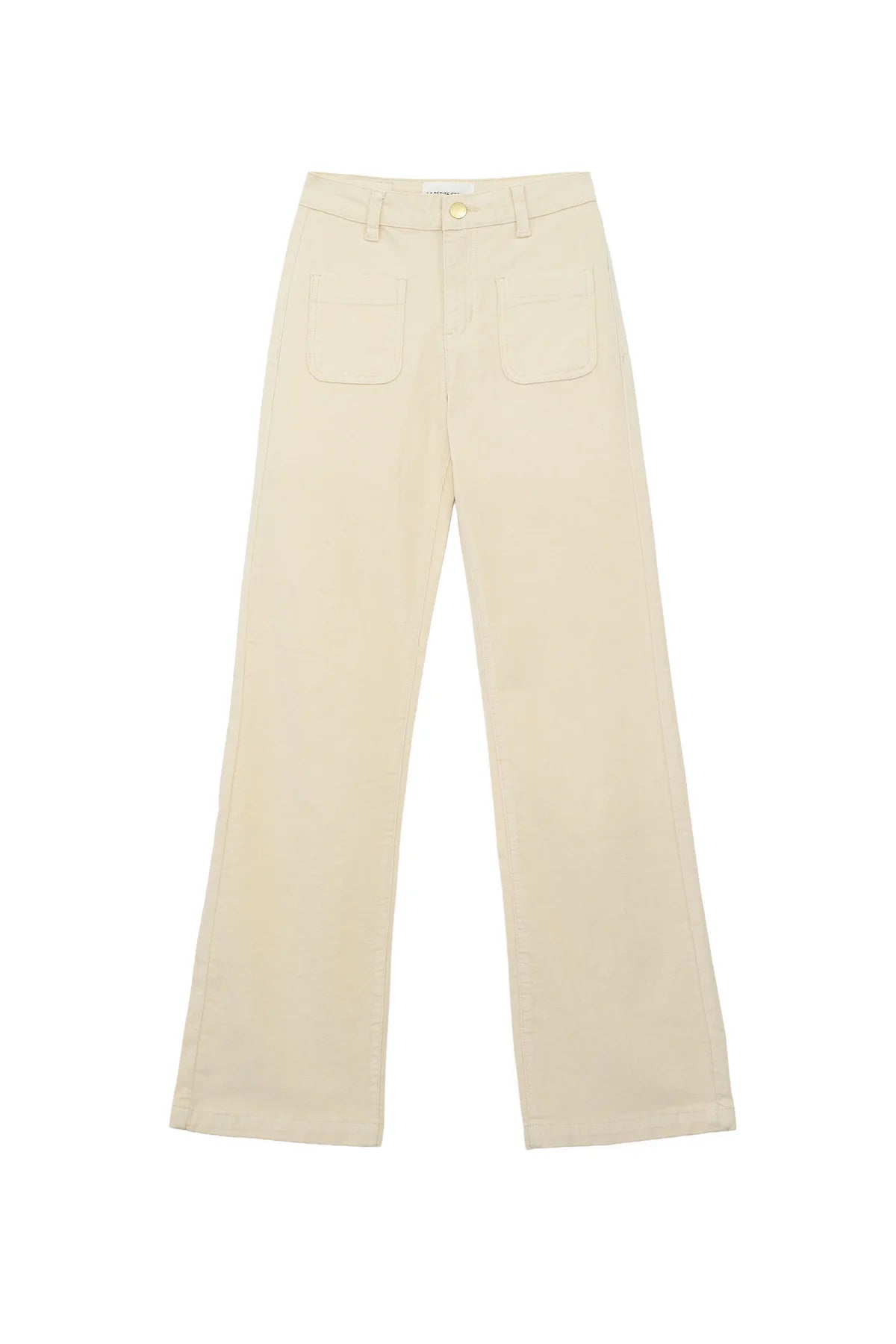 LPE, Sonny Velvet Pants - Flare Pants ECRU