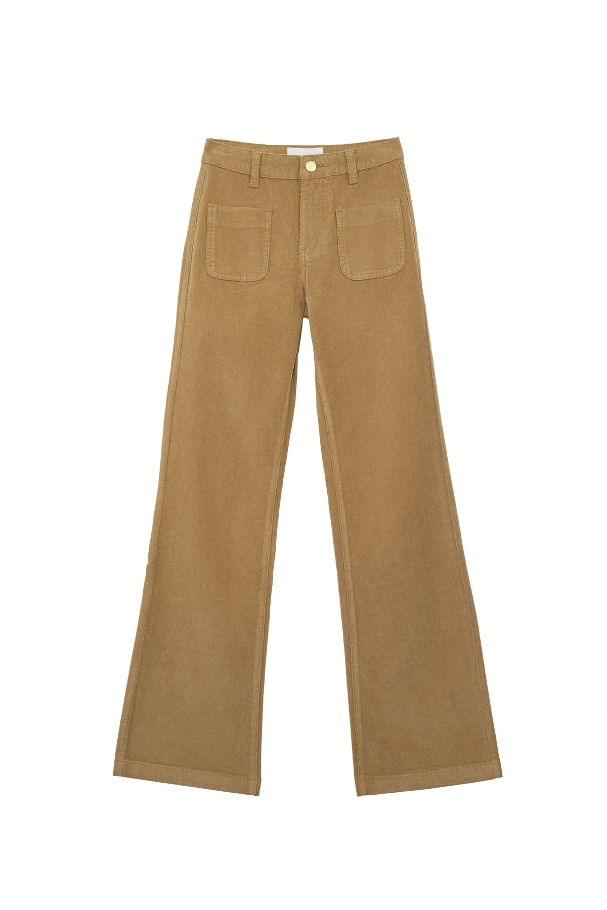 LPE, Sonny Velvet Pants - Flare Pants BEIGE